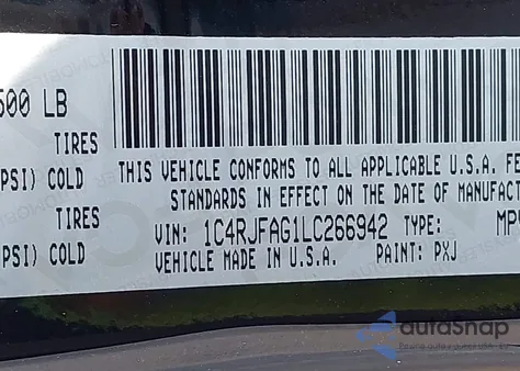 2020 Jeep Grand Cherokee Laredo E 4X4 из США, поврежденный, VIN 1C4RJFAG1LC266942